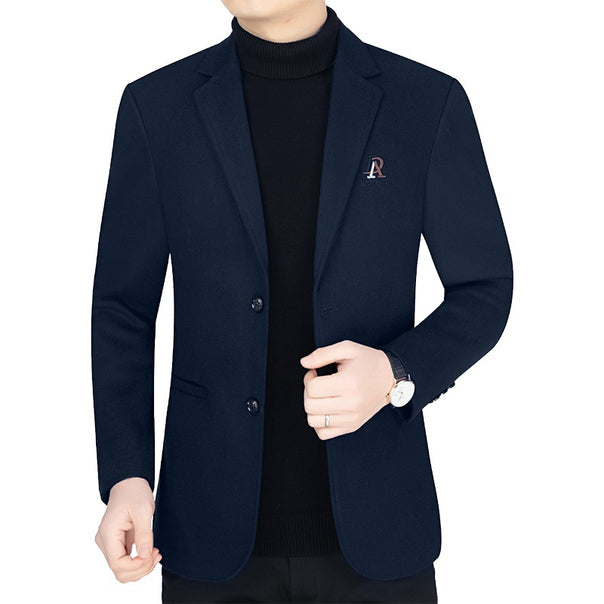 Men's tailored city blazer made of fine wool blend with subtle logo embroidery Mune Fashion