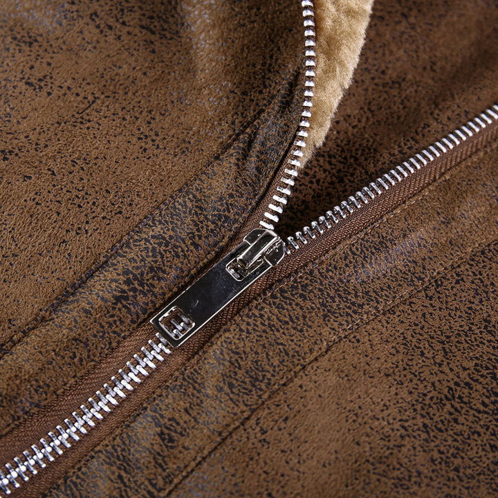 Men's Fashionable Biker Jacket with Teddy Lining Mune Fashion