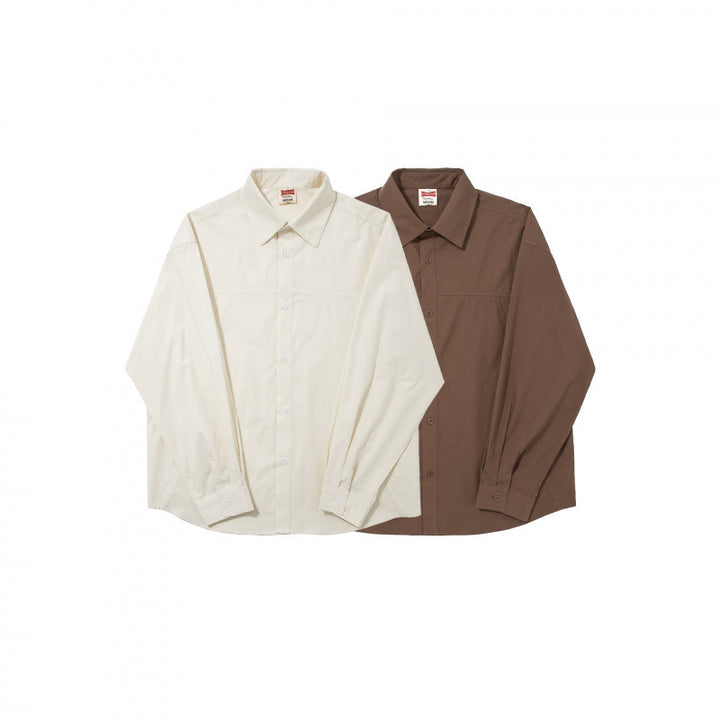 Men's Straight Panel Shirt made of heavy cotton blend with spread collar and full button placket Mune Fashion