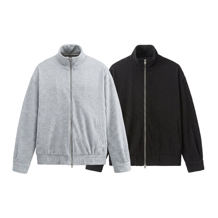 Men's Structured Boxy Jacket with Stand-Up Collar and Two-Way Zipper Mune Fashion