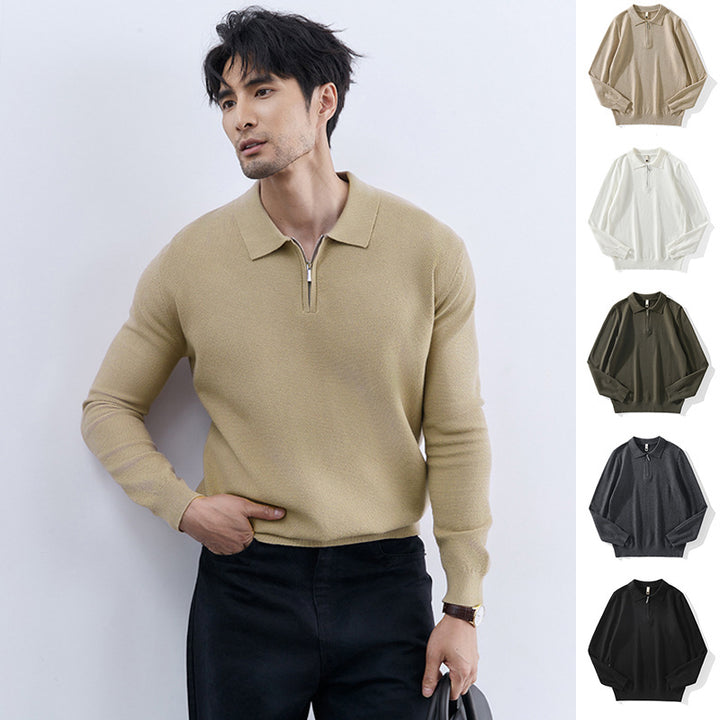 Men's Modern Pullover with Stand-up Collar and Zipper Mune Fashion