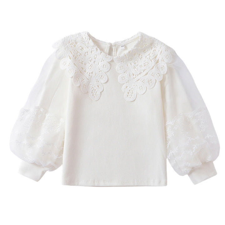 Girls elegant blouse with transparent puff sleeves Mune Fashion