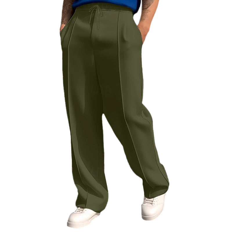 Men's narrow-cut joggers with drawstring and decorative crease Mune Fashion