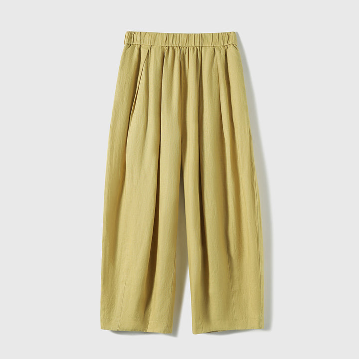 Women's Casual, Wide-Cut Linen Pants Mune Fashion