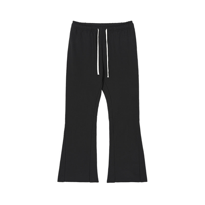 Women's Flared Sweatpants with Wide Leg, Elastic Waistband and Drawstring Mune Fashion