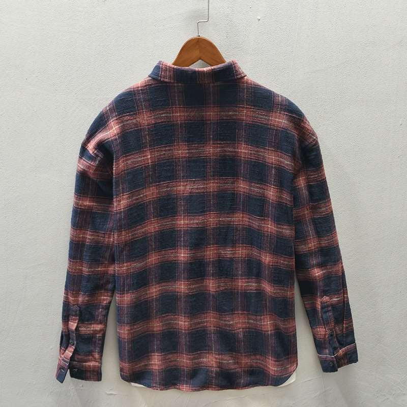 Men's Casual Check Flannel Overshirt made of soft cotton blend with breast pocket Mune Fashion