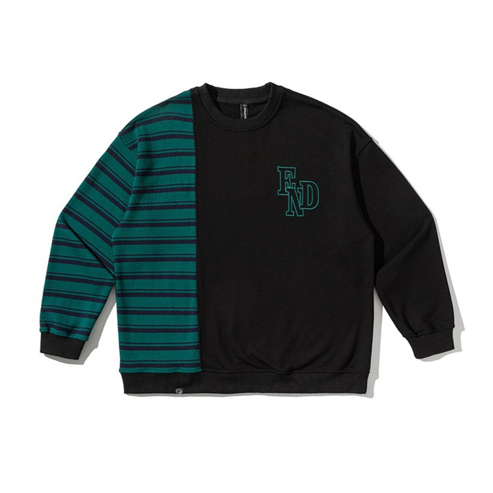 Men's oversized sweatshirt in two-tone block design with stripes Mune Fashion