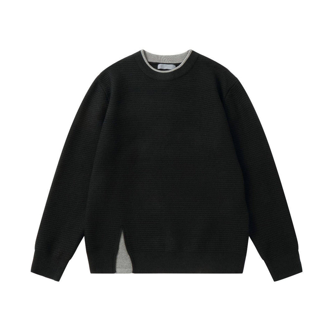 Women's Structured Round Neck Sweatshirt with Side Wedge Slit Mune Fashion