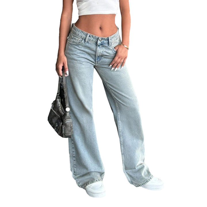 Women low-rise wide flared jeans made of vintage denim Mune Fashion