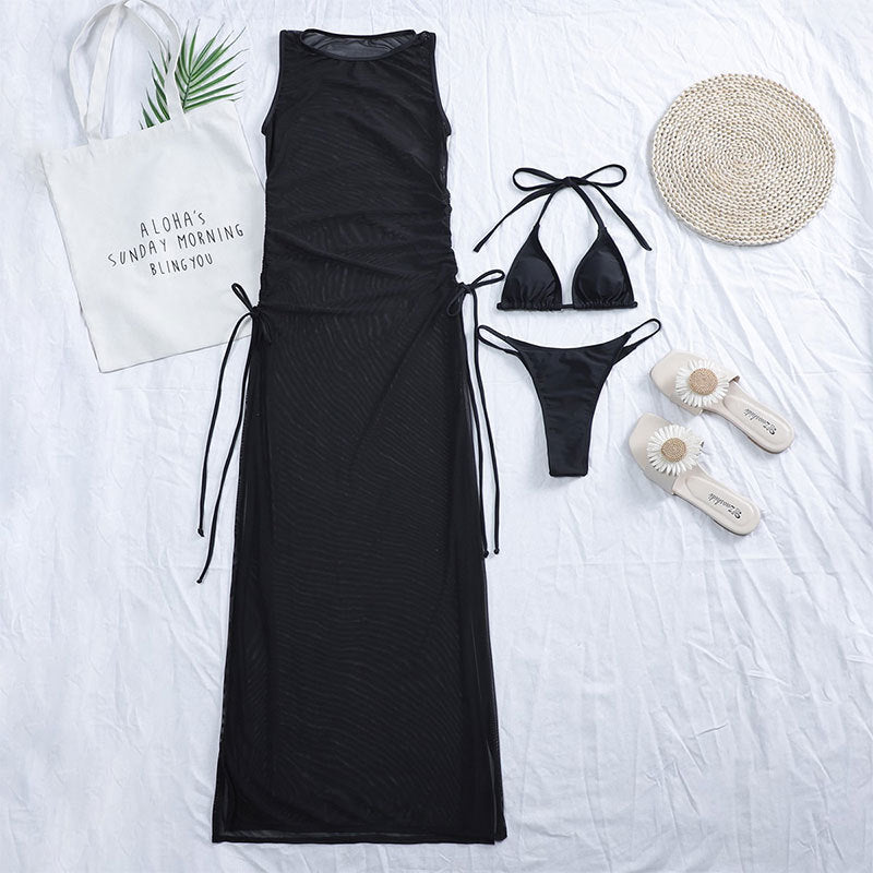 Women's beach dress with asymmetrical wrap design Mune Fashion