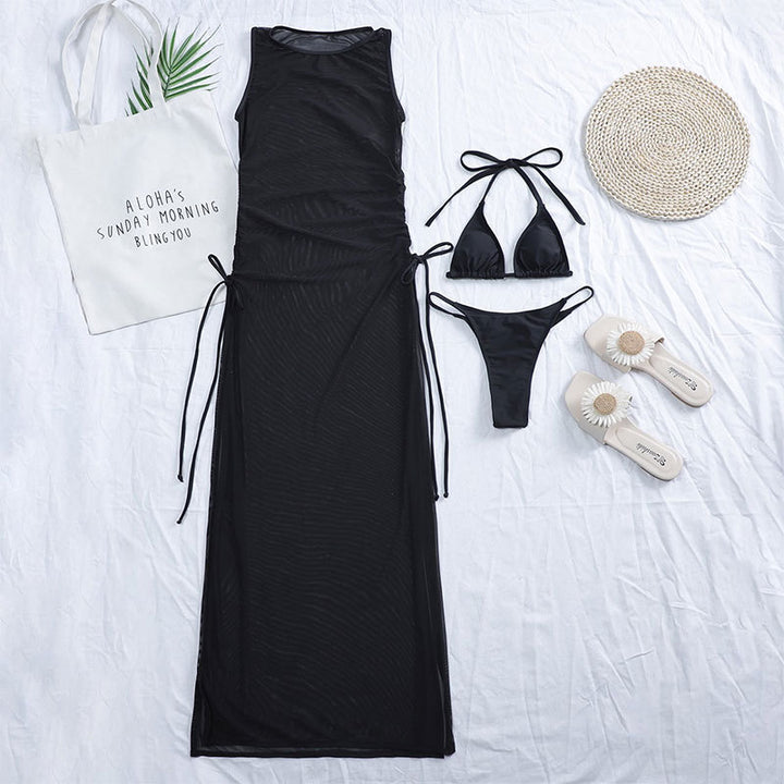 Women's beach dress with asymmetrical wrap design Mune Fashion
