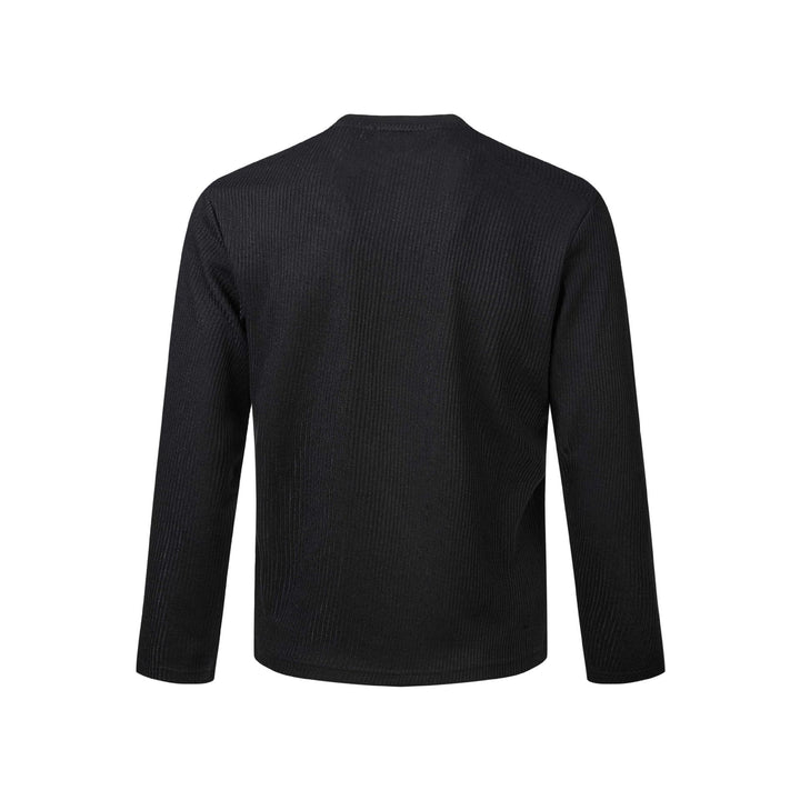 Unisex Ribbed Long Sleeve Shirt with Crew Neck and Distressed Graphic Print Mune Fashion