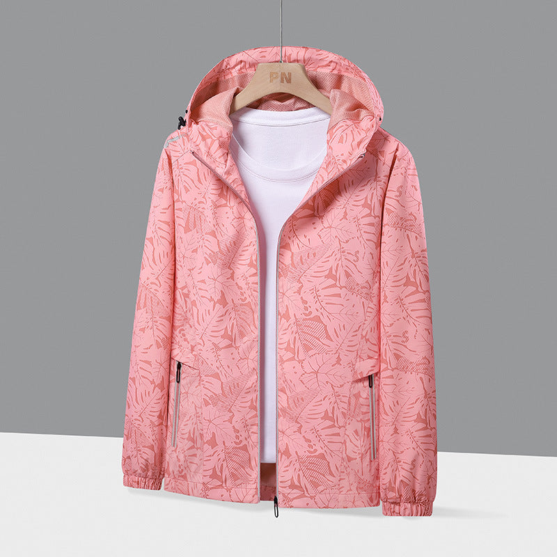 Women Lightweight Rain Jacket with Adjustable Hood Closure Mune Fashion