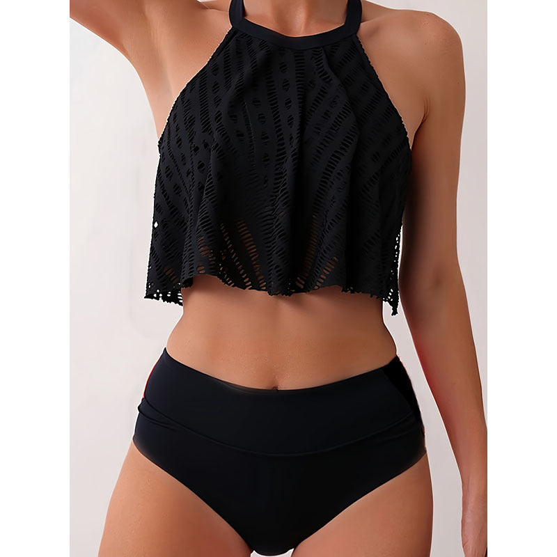 Women's Swim Shirt with High Collar and Airy Inserts Mune Fashion