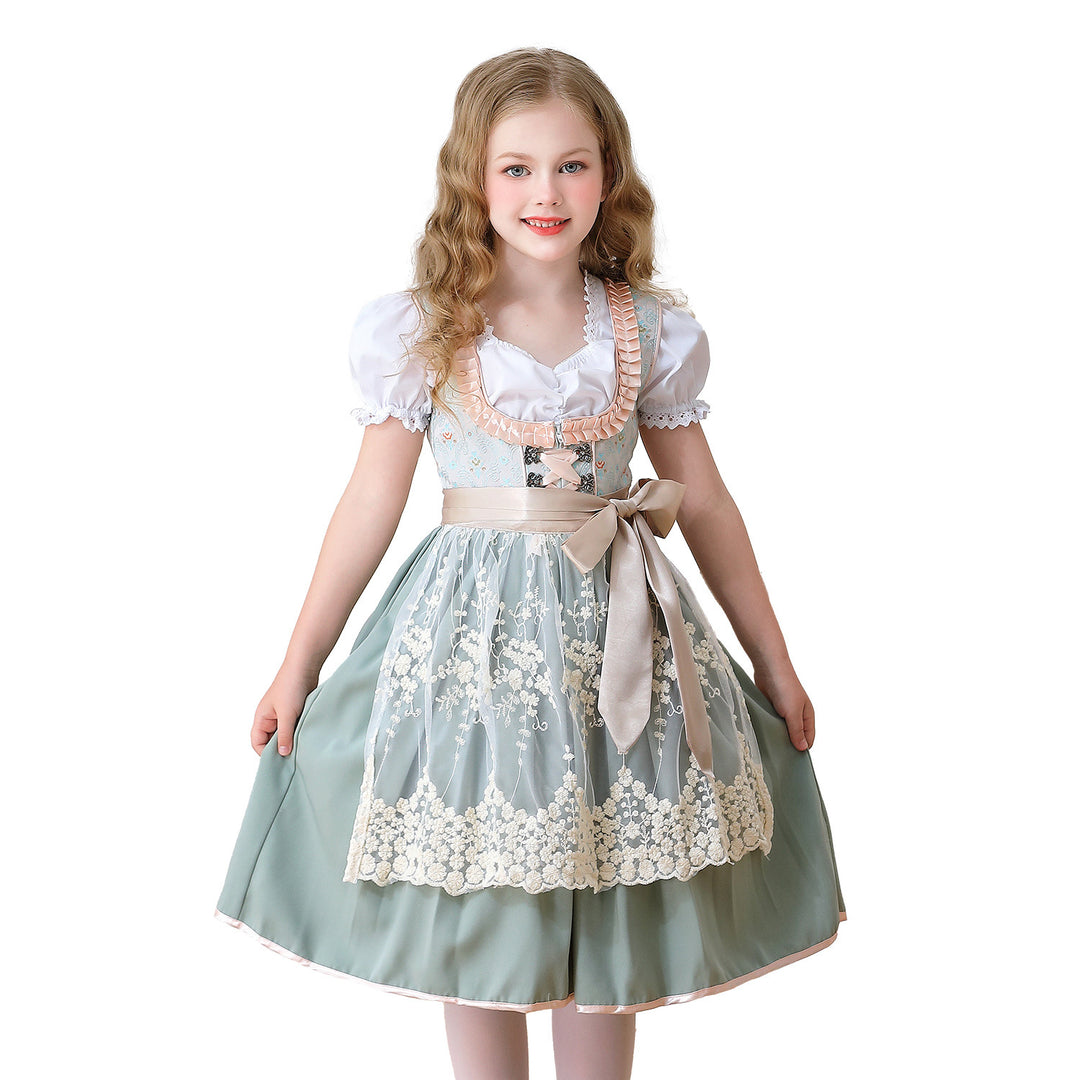 Ladies' elegant girls' traditional dress with ruffled corset and lace embroidery Mune Fashion