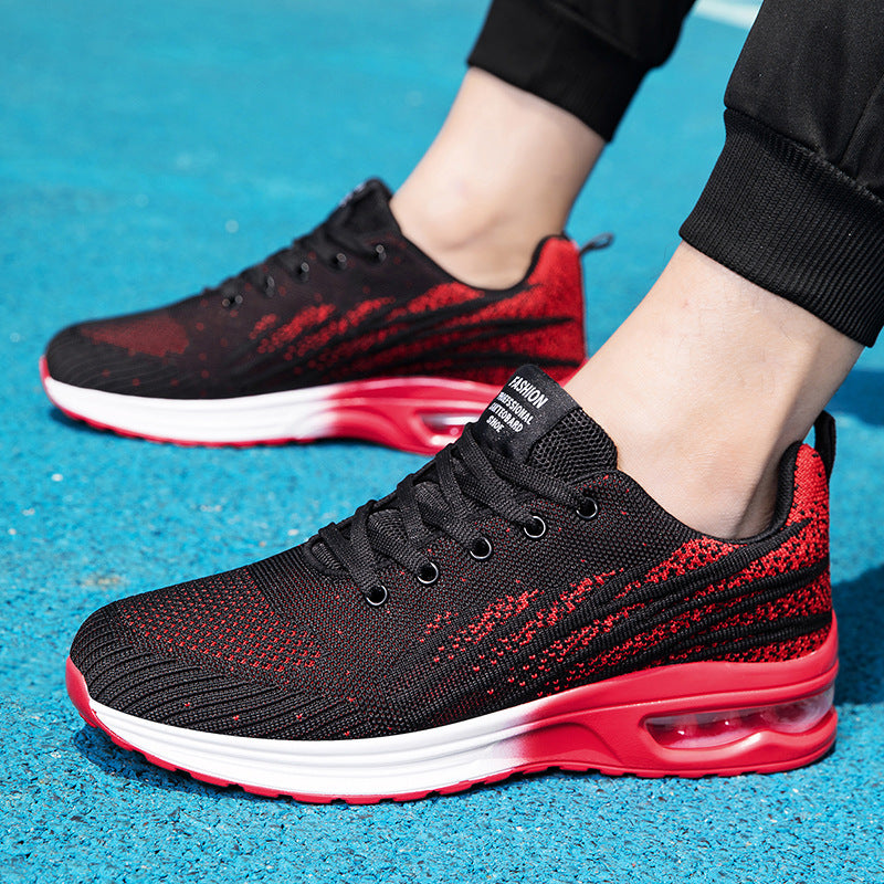 Unisex nan breathable knit trainer with visible hollow chamber heel cushioning, contoured comfort insole, and slip-resistant outsole Mune Fashion