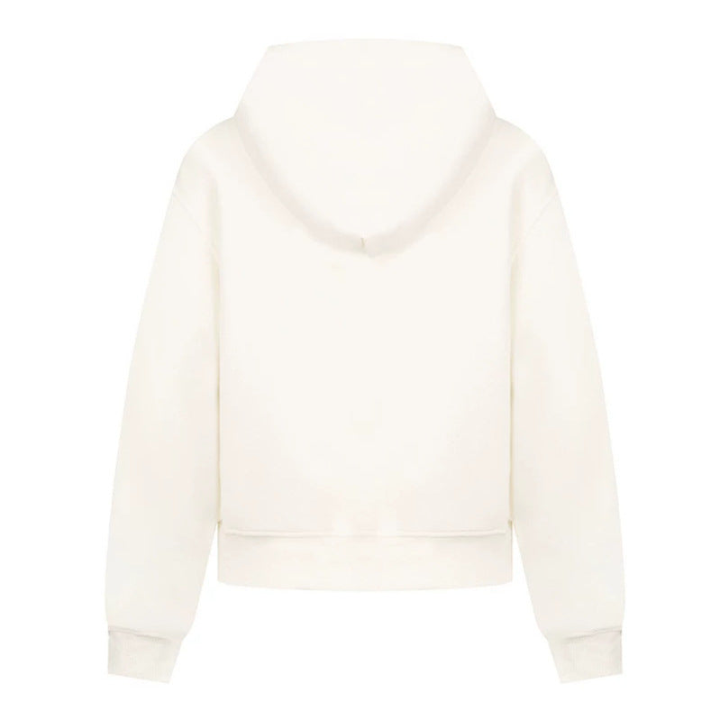Women's hooded sweat jacket with decorative loops and metal button details Mune Fashion