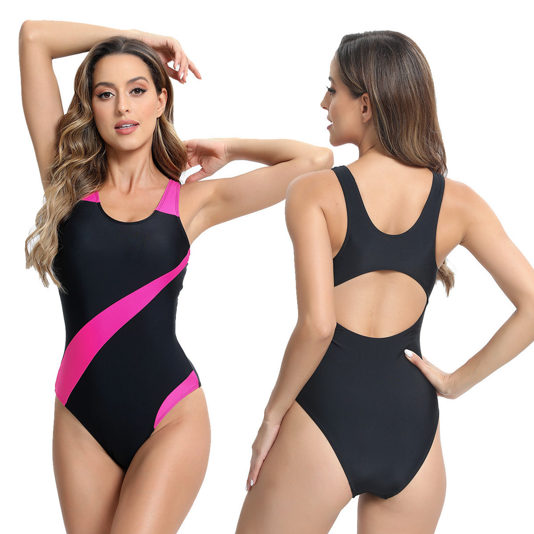 Women's Sporty Swimsuit with Vivid Contrast Mune Fashion