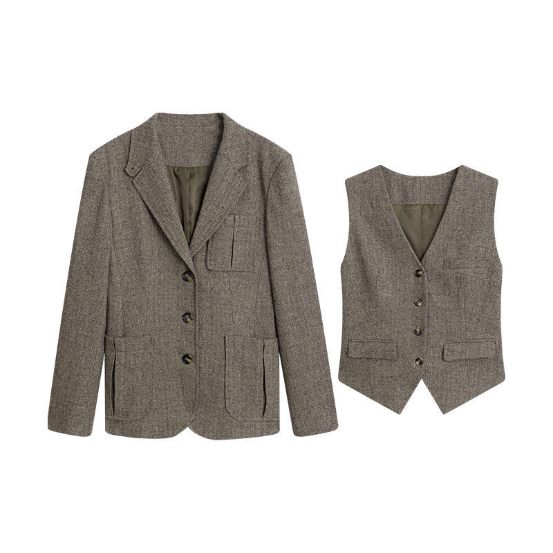 Women's Fashionable Tweed Blazer Mune Fashion