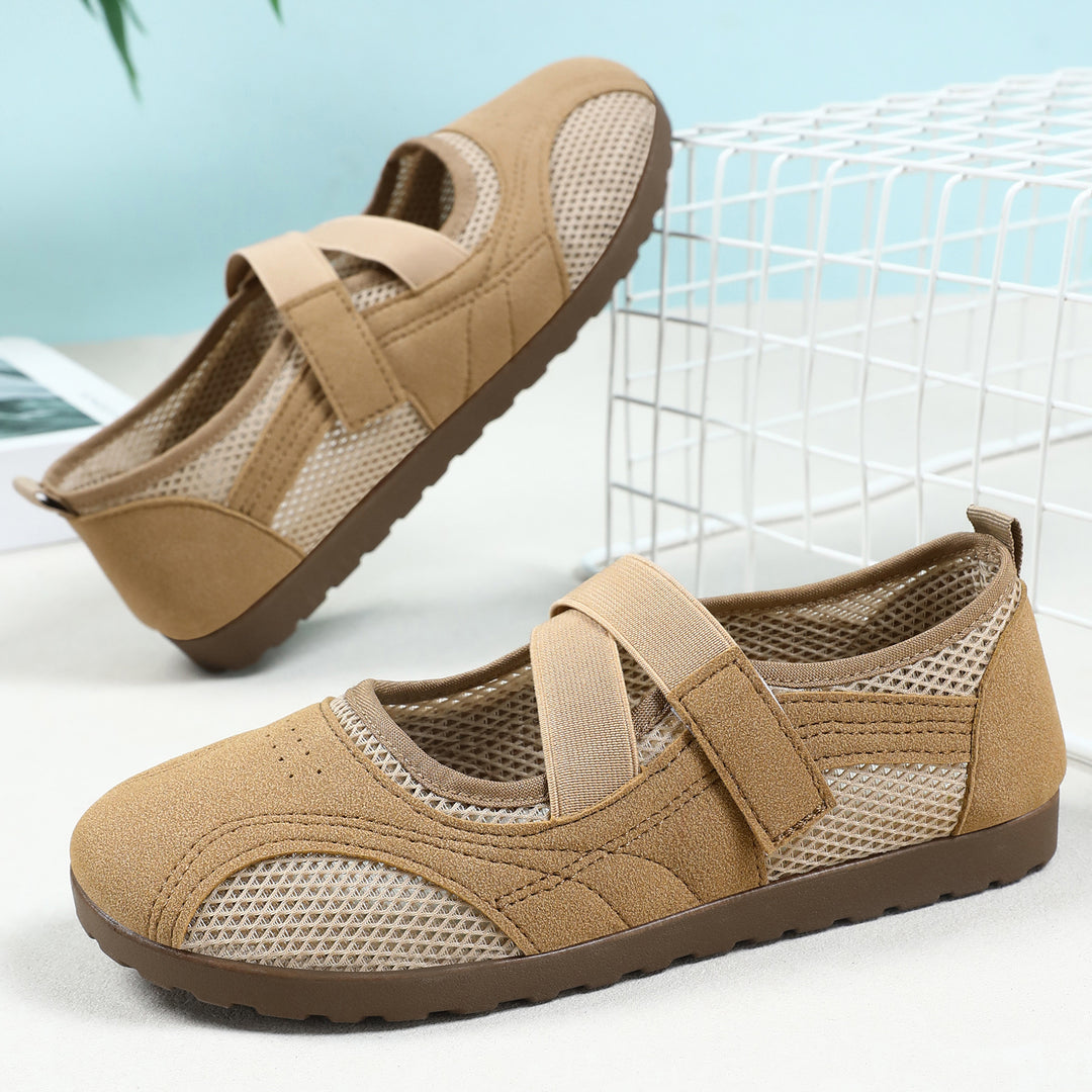 Women’s breathable Mary Jane walking shoe with Velcro and reinforced profile sole Mune Fashion