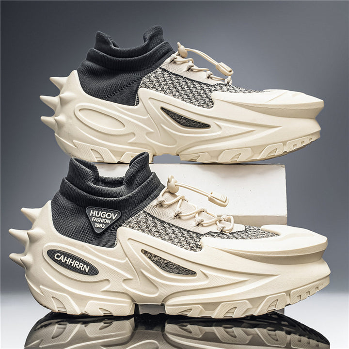 Unisex futuristic chunky sneaker with knitted shaft, sculpted EVA sole and quick lacing Mune Fashion