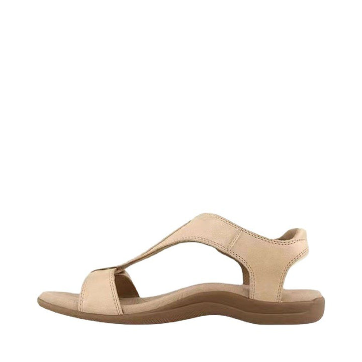 Women Comfortable Flat Sandals with Ergonomic Cork Comfort Footbed and Velcro Closure Mune Fashion