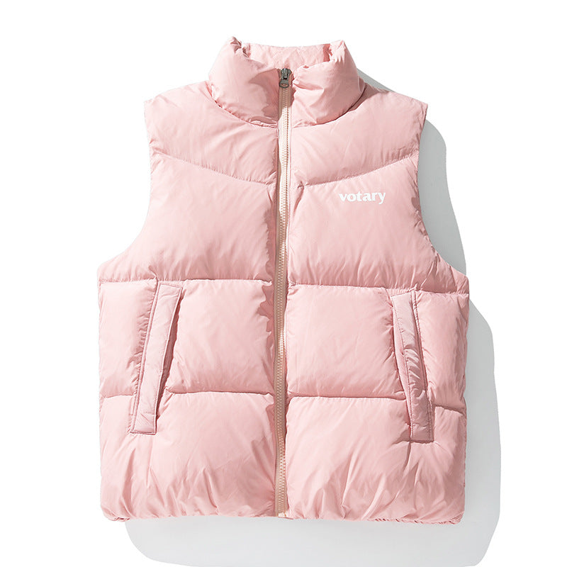 Women Light Quilted Padded Gilet with High Stand-Up Collar, Thermal Filling and Zipper Mune Fashion