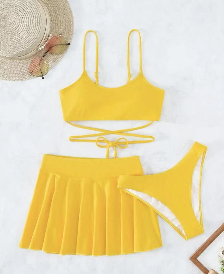 Ladies bikini set with transparent skirt and adjustable top Mune Fashion