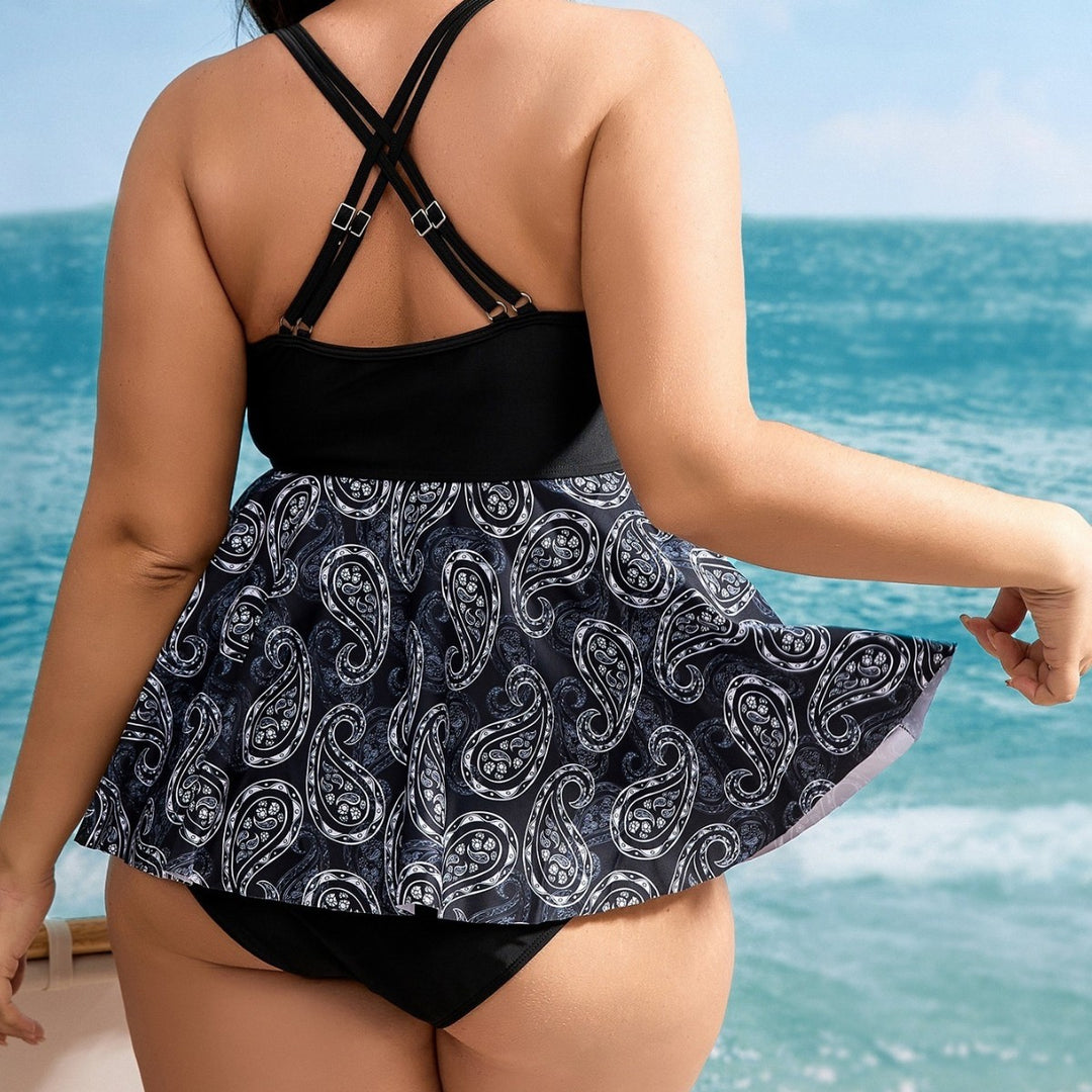Damen Tankini mit verspieltem Volant und raffiniertem Cut-Out Echo Archiv