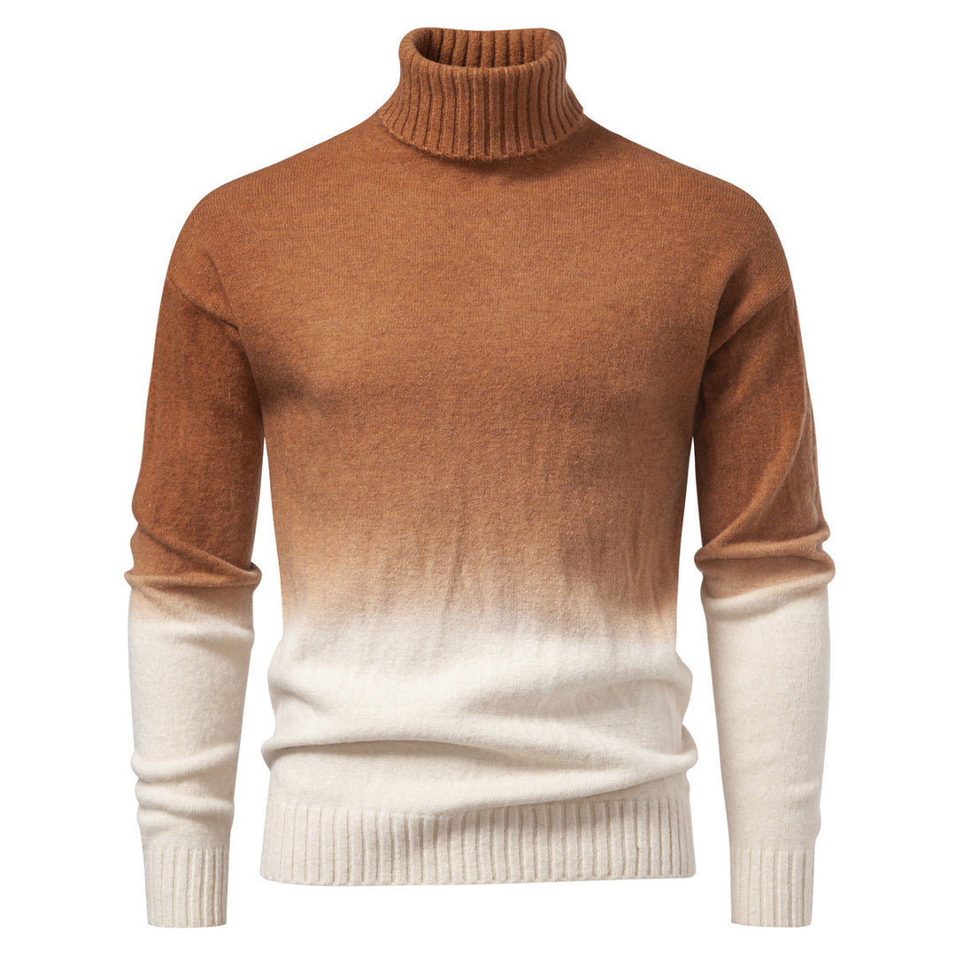 Men's Turtle Neck Sweater with Gentle Gradient and Fine Knit Quality Mune Fashion