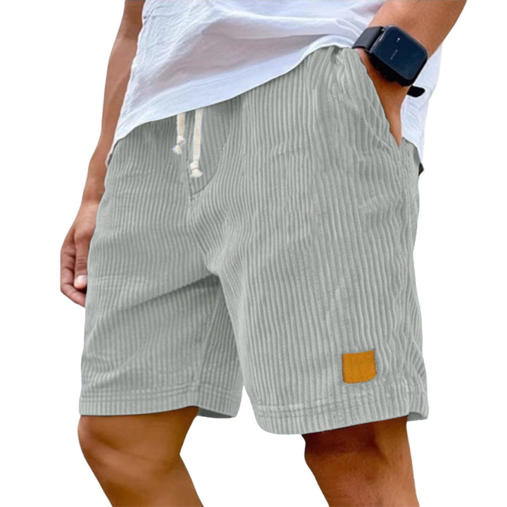 Men's fine corduroy shorts with elastic drawstring waistband, drawstring and deep side pockets Mune Fashion