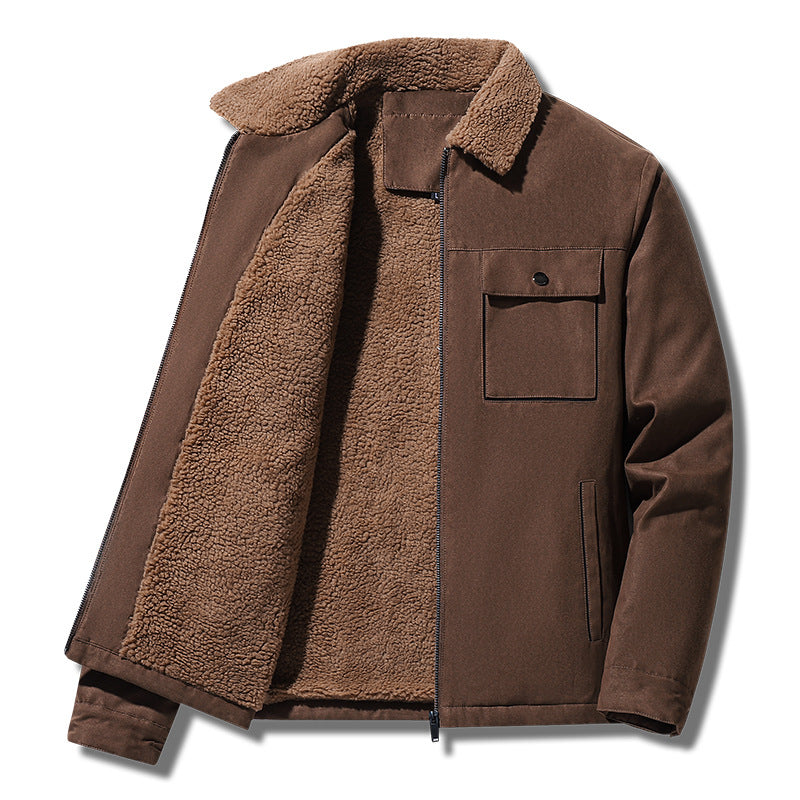 Men's padded Sherpa canvas jacket with zipper Mune Fashion