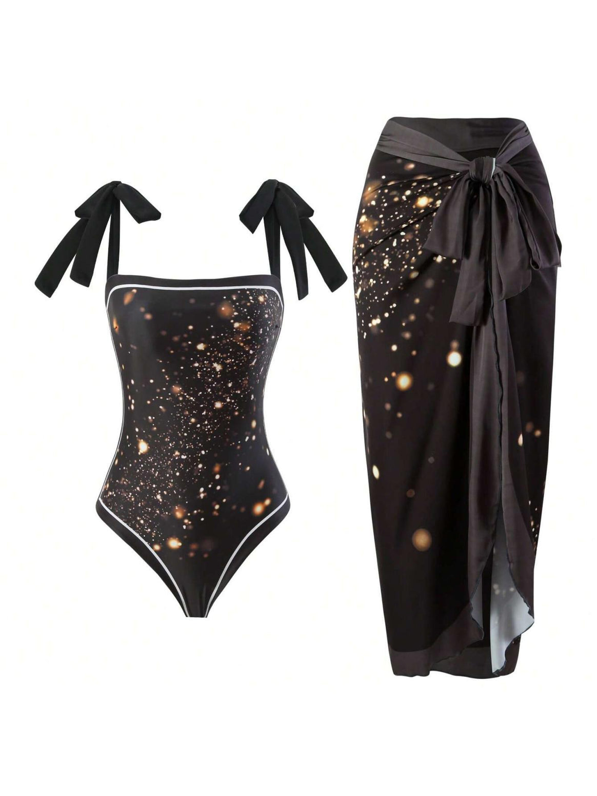 Women Elegant Swimsuit with Floral Accents and Fashionable Wrap Skirt Mune Fashion