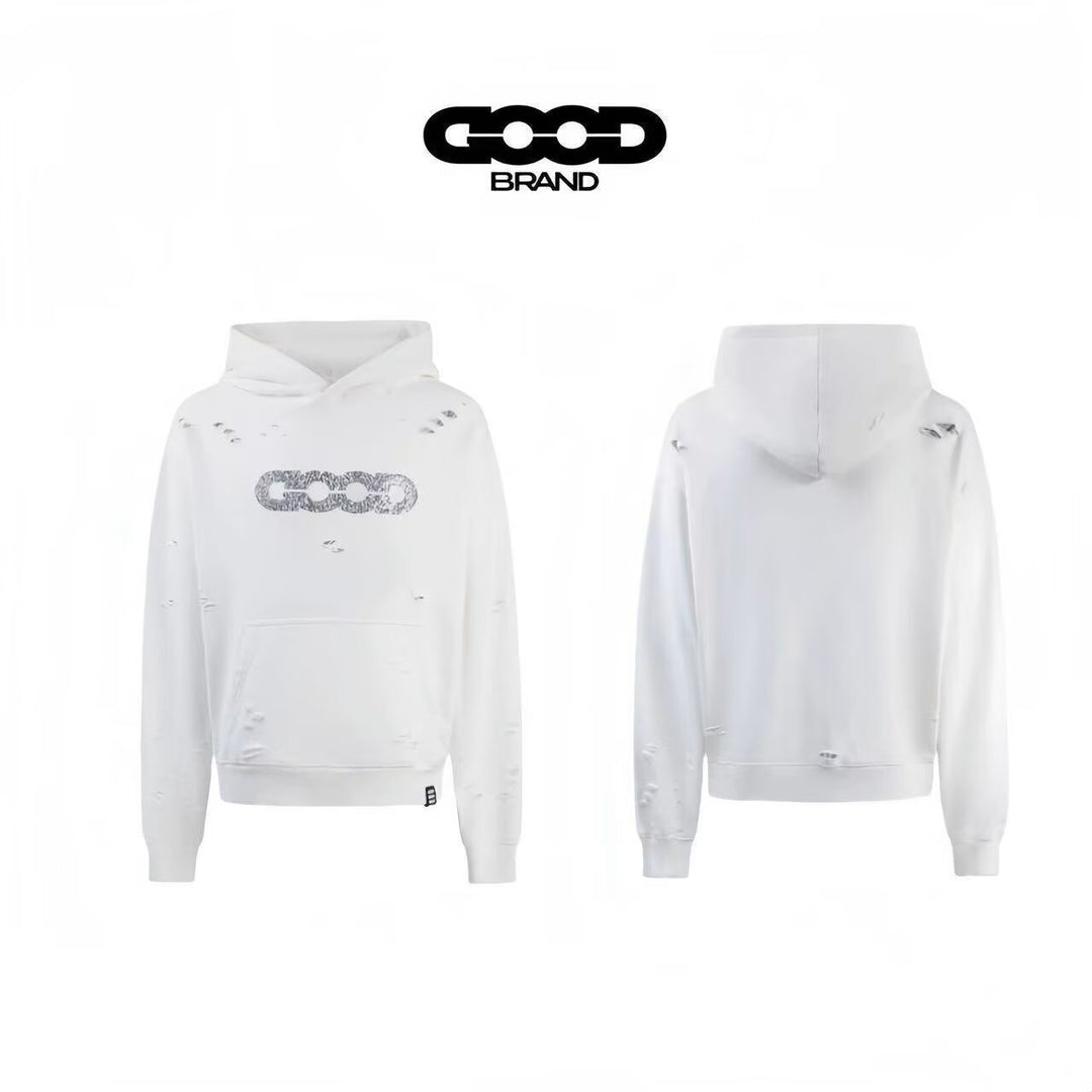 Ladies Oversized Hoodie with Torn Details Mune Fashion