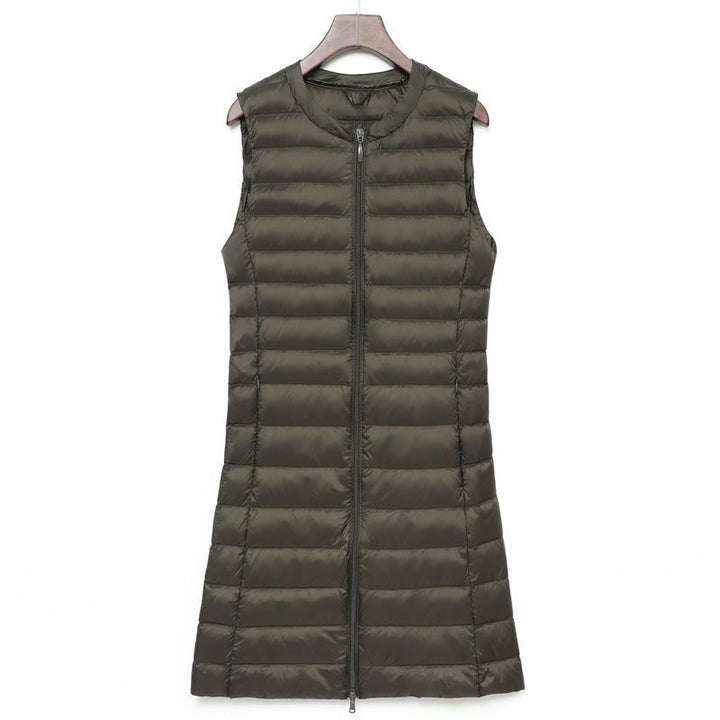 Ladies Long Quilted Thermal Vest with A-Line Silhouette Mune Fashion