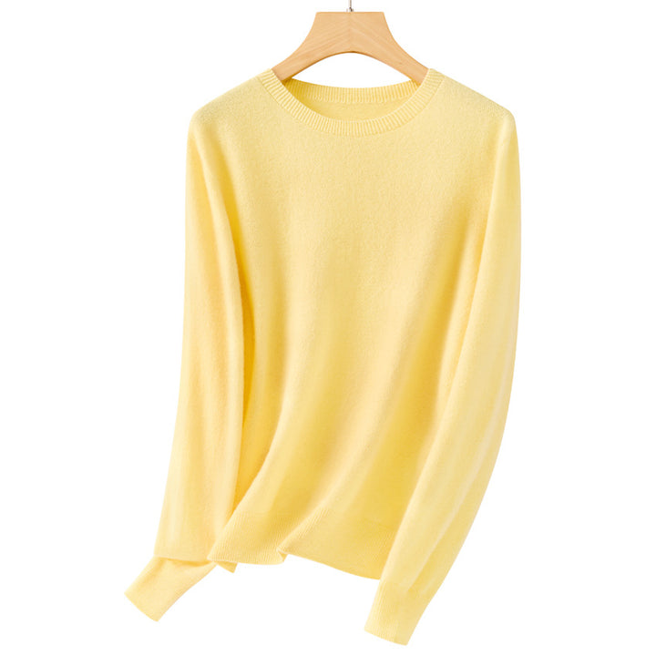 Women Fine Round Neck Fine Knit Sweater with Light Oversize Fit Mune Fashion