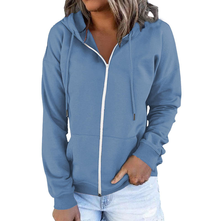 Women's lightweight zip hoodie in relaxed fit with kangaroo pocket and ribbed cuffs Mune Fashion