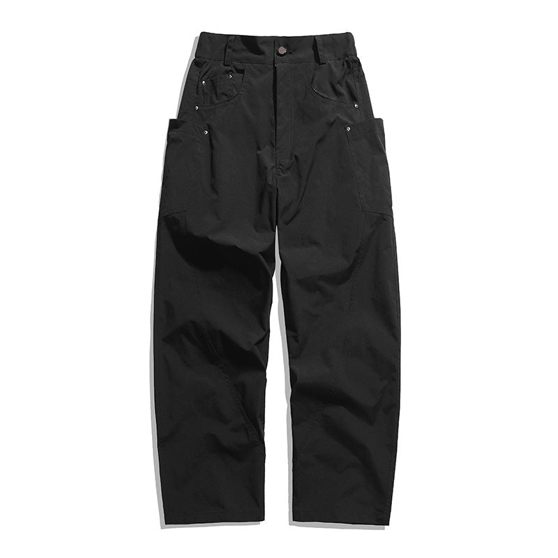 Men's Loose Workwear Cargo Pants with High Waist, Side Multi-Pockets & Casual Baggy Cut Mune Fashion
