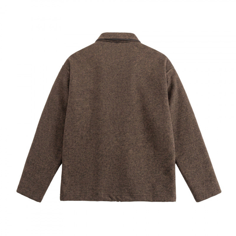 Unisex Boxy Polo Sweater made of wool blend with Henley button placket and straight hem Mune Fashion