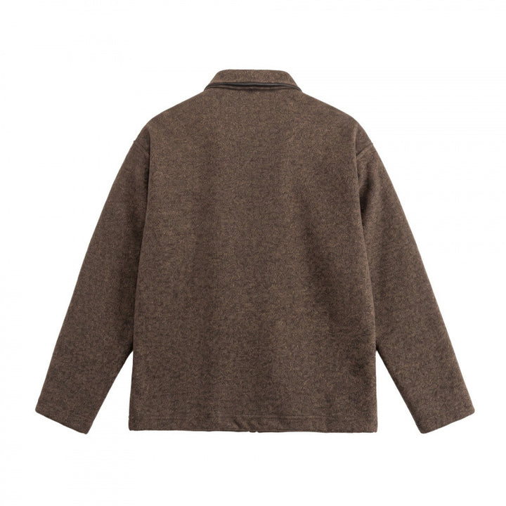 Unisex Boxy Polo Sweater made of wool blend with Henley button placket and straight hem Mune Fashion