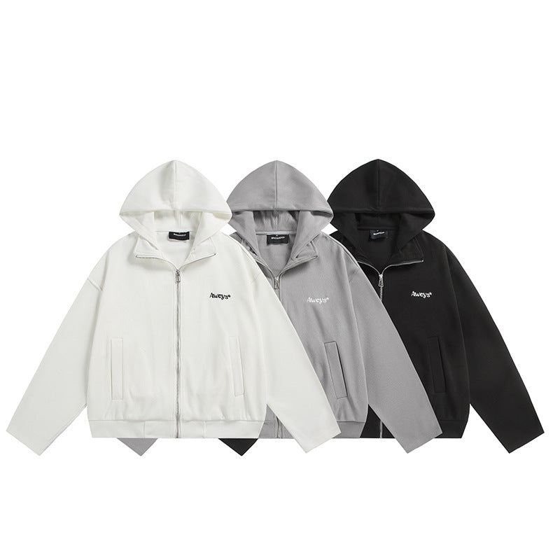 Unisex Oversize Hooded Jacket with Two-Way Zipper, Straight Hem, and Subtle Logo Emblem Mune Fashion