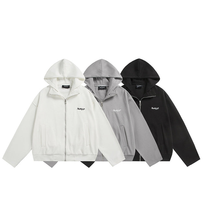 Unisex Oversize Hooded Jacket with Two-Way Zipper, Straight Hem, and Subtle Logo Emblem Mune Fashion