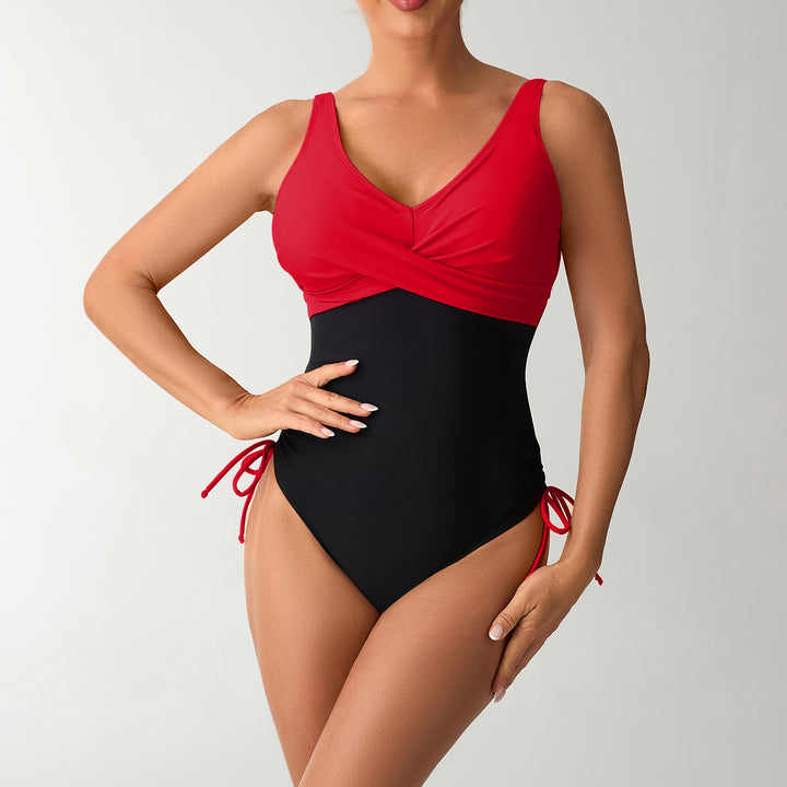 Ladies' one-piece swimsuit with fashionable wrap design Mune Fashion