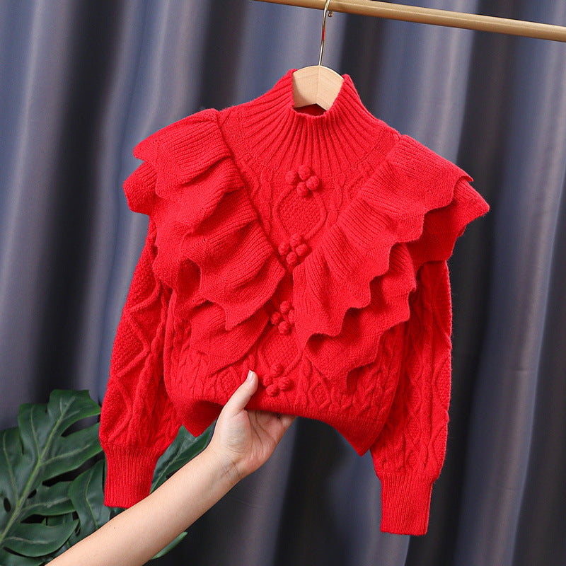 Women’s knit sweater with voluminous ruffle details Mune Fashion