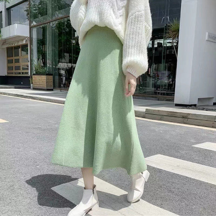 Ladies Calf-Length Pleated Skirt Mune Fashion