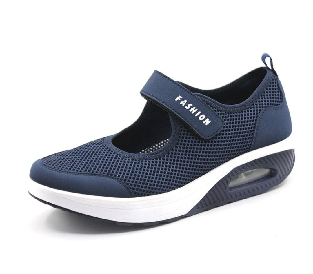 Ladies sporty Mary-Jane wedge sneakers with air cushion and breathable mesh Mune Fashion