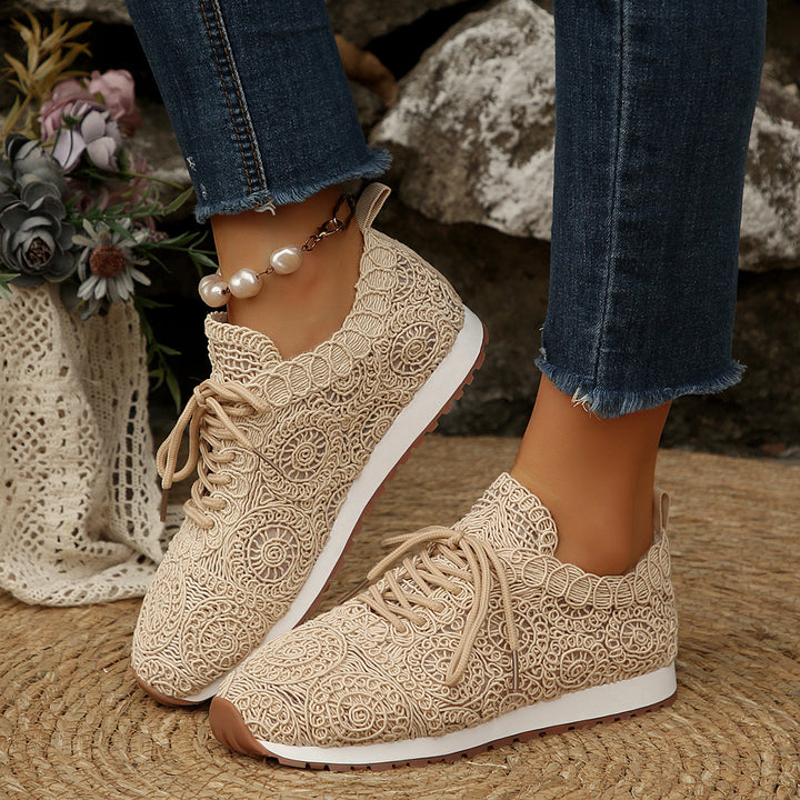 Women's knitted slip-on platform sneakers with breathable upper material and padded comfort insole Mune Fashion