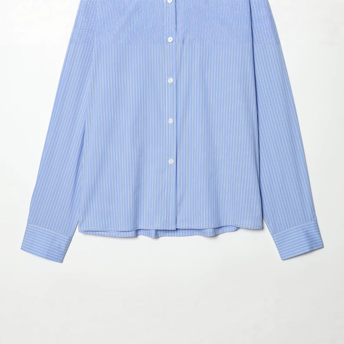Women's Striped Blouse with Ruffled Collar and Oversize Cut Mune Fashion