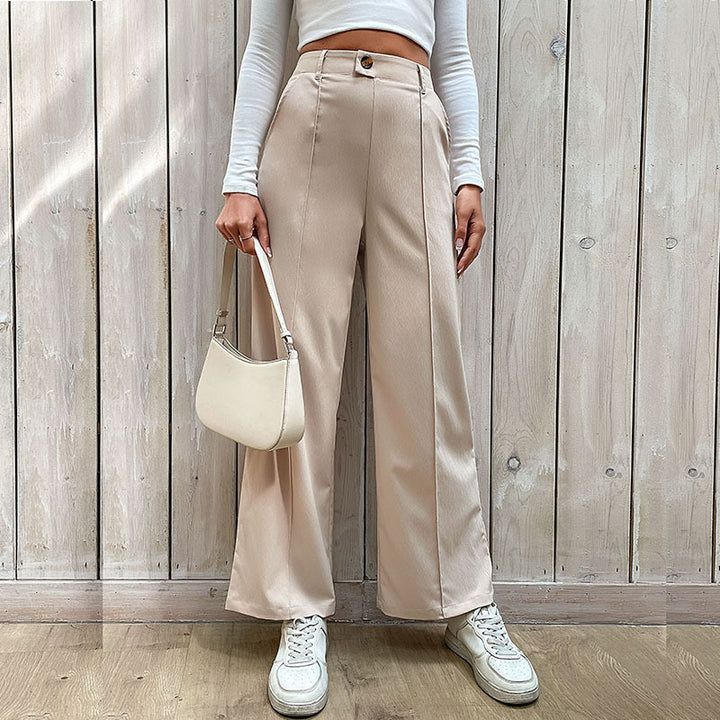 Ladies Elegant High-Waisted Trousers Mune Fashion