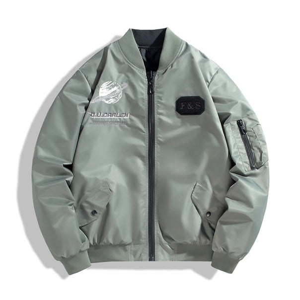 Men's sporty bomber jacket with stylish patches Mune Fashion